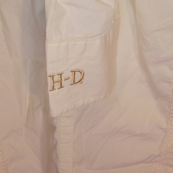 Harley Davidson white button up shirt size large - Picture 3 of 5